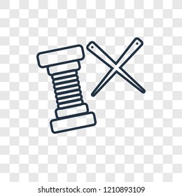Thread concept vector linear icon isolated on transparent background, Thread concept transparency concept in outline style