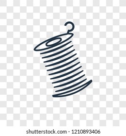Thread concept vector linear icon isolated on transparent background, Thread concept transparency concept in outline style