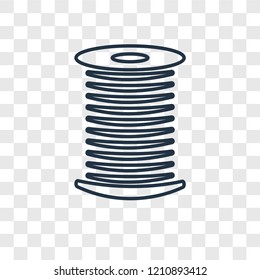 Thread concept vector linear icon isolated on transparent background, Thread concept transparency concept in outline style