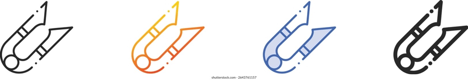 thread cut icon.Thin Linear, Gradient, Blue Stroke and bold Style Design Isolated On White Background
