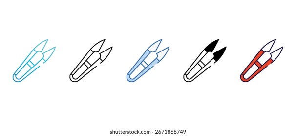 Diseño de icono de cortador de hilo con fondo blanco