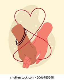 thread of destiny in heart hands