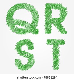 Thread or Drawing alphabet set Q R S T