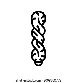Faden-Faserseide-Linie Symbol Vektorgrafik. Seidenschild aus Gewinde. isoliertes Kontursymbol