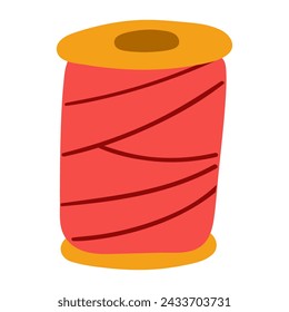 Thread. Flat design. Hand drawn vector illustration on white background.