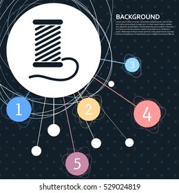 Thread Icon with the background to the point and with infographic style. Vector illustration