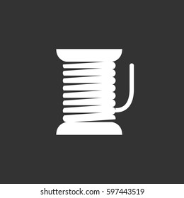 Thread icon illustration isolated on black background sign symbol. Thread vector logo. Modern vector pictogram for web graphics - stock vector