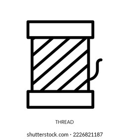 thread icon. Line Art Style Design Isolated On White Background