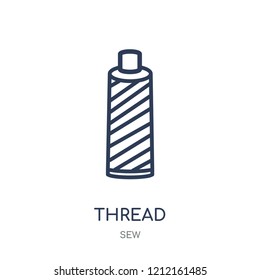 Thread icon. Thread linear symbol design from Sew collection. Simple outline element vector illustration on white background.
