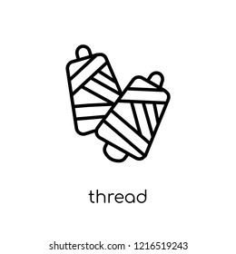 thread icon. Trendy modern flat linear vector thread icon on white background from thin line collection, outline vector illustration