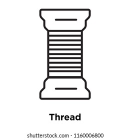 Thread icon vector isolated on white background, Thread transparent sign , sign and symbols in thin linear outline style