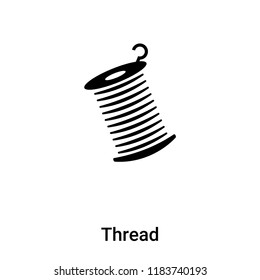 Thread icon vector isolated on white background, logo concept of Thread sign on transparent background, filled black symbol