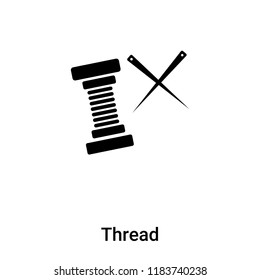 Thread icon vector isolated on white background, logo concept of Thread sign on transparent background, filled black symbol