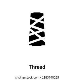 Thread icon vector isolated on white background, logo concept of Thread sign on transparent background, filled black symbol