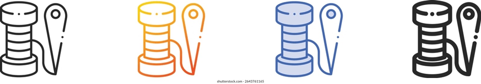 thread icon.Thin Linear, Gradient, Blue Stroke and bold Style Design Isolated On White Background