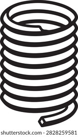 Thread insert fastener wire coil icon vector illustration for engineering and mechanical design