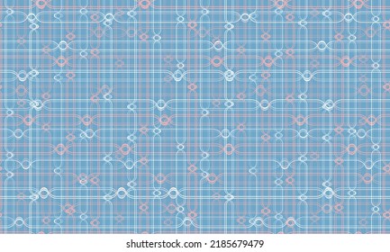 Thread lattice net textile seamless pattern vector design. Thin lines overlapping and crossing yarn chain ornament. Cozy homey fabric print for interior decor. Intricate treads imitation. Knotty chain