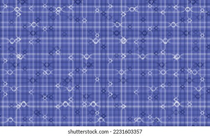 Thread lattice net textile seamless pattern vector design. Thin lines overlapping and crossing yarn chain ornament. Cozy homey fabric print for interior decor. Intricate treads imitation. Knotty chain