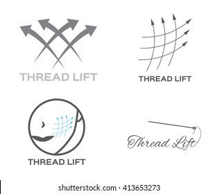 thread lifting logo , skin , icon