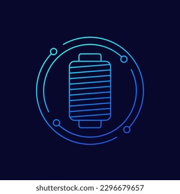 thread line icon, linear design