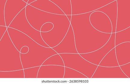Thread line seamless pattern. Curvy intersections of ropes in organic smooth print. Abstract squiggly modern background with continuous lines. EPS 10 . 