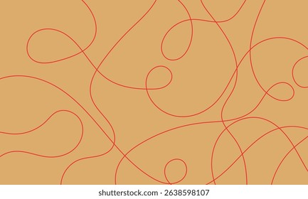 Thread line seamless pattern. Curvy intersections of ropes in organic smooth print. Abstract squiggly modern background with continuous lines. EPS 10 . 