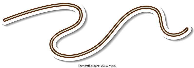 Un sticker de línea de subproceso en la ilustración de fondo blanco