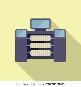 Thread machine icon flat vector. Cotton factory. Clothing roll