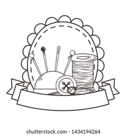 Thread needle button and pin design