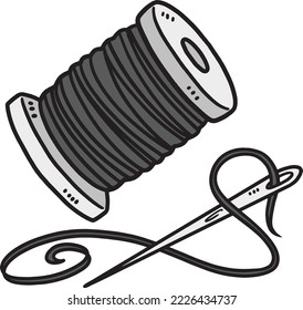 Clipart-Clipart-Clipkunst aus Thread und Needle 