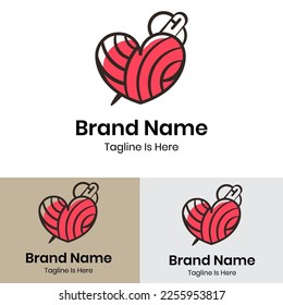 
 Thread needle heart and craft logo
