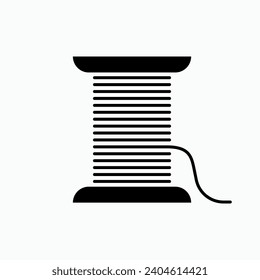 Thread and Needle Icon. Sewing, Taylor Equipment Symbol.