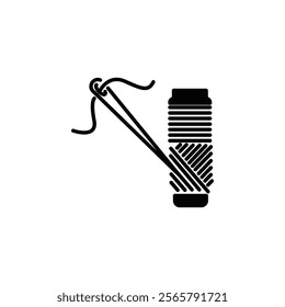 Thread needle icon Vector flat thin line illustration