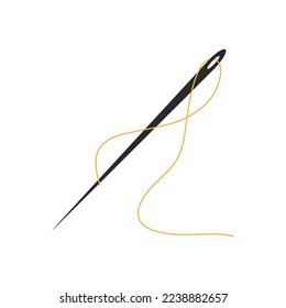 Thread needle illustration vector flat design template