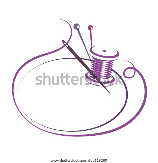 Thread Needle Silhouette Sewing Vector Stock Vector (Royalty Free ...