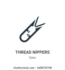 Thread nippers glyph icon vector on white background. Flat vector thread nippers icon symbol sign from modern sew collection for mobile concept and web apps design.
