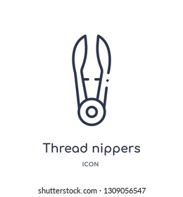 thread nippers icon from sew outline collection. Thin line thread nippers icon isolated on white background.