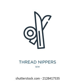 thread nippers thin line icon. thread, sewing linear icons from sew concept isolated outline sign. Vector illustration symbol element for web design and apps.
