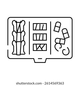 thread organizer embroidery hobby line icon vector. thread organizer embroidery hobby sign. isolated contour symbol black illustration