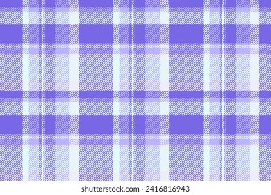 Thread plaid check pattern, scratched textile vector seamless. Illustration tartan texture background fabric in indigo and light cyan color.