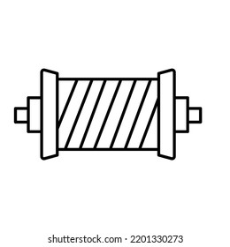 Thread roll Line Vector Icon easily modified

