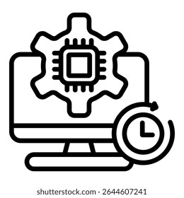 Estilo De Linha Do Ícone Do Agendador De Threads Para Várias Finalidades De Design