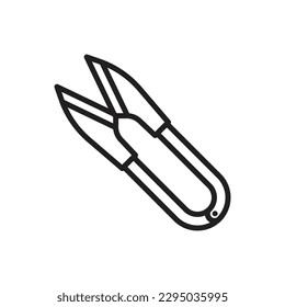 Thread Scissor Outline Icon Vector Illustrator