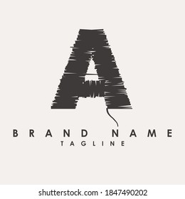 Thread Sewing Letters Monogram Letter Alphabet Logo A Design