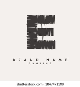 Thread Sewing Letters Monogram Letter Alphabet E Logo Design
