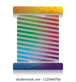 Thread sign illustration. Vector. Colorful icon with bright texture of mosaic with soft shadow on white background. Isolated.