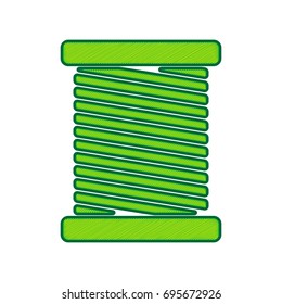Thread sign illustration. Vector. Lemon scribble icon on white background. Isolated