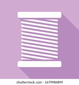Ilustración del signo de subproceso. Icono blanco con una larga sombra en fondo morado.  Ilustración.