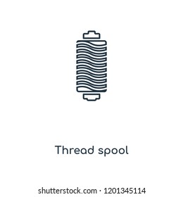 Thread spool concept line icon. Linear Thread spool concept outline symbol design. This simple element illustration can be used for web and mobile UI/UX.