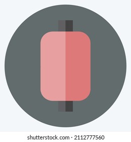 Thread Spool I Icon in trendy flat style isolated on soft blue background